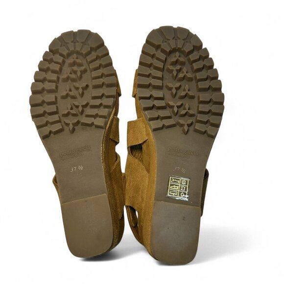 PEDRO GARCIA Jouri Platform Suede Wedge Sandals, Tan, EU 37.5, NWOB - Picture 13 of 13